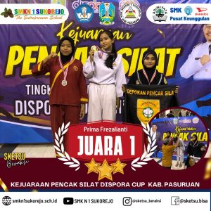 Sisiwi SMKN 1 Sukorejo Juarai Kejuaran Pencak Silat Dispora Cup Pasuruan
